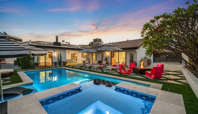 Stunning Palm Springs Retreat w/Pool, Casita, Outdoor Kitchen, RV Parking & Tesla Charger