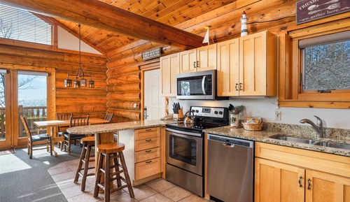 Standard Cabin, 1 Queen Bed, Fireplace, Lake View