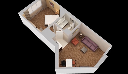 Suite, 1 King Bed with Sofa bed, Corner